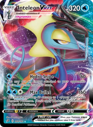 Inteleon VMAX #50 · Rebel Clash Pokémon card
