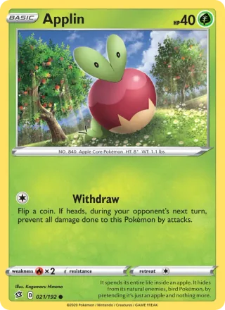 Applin #21 · Rebel Clash Pokémon card
