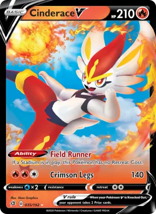 Cinderace V #35 · Rebel Clash Pokémon card