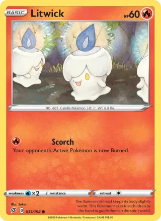 Litwick #31 · Rebel Clash Pokémon card