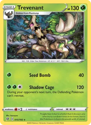 Trevenant #15 · Rebel Clash Pokémon card