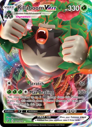 Rillaboom VMAX #18 · Rebel Clash Pokémon card