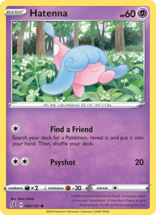 Hatenna #83 · Rebel Clash Pokémon card