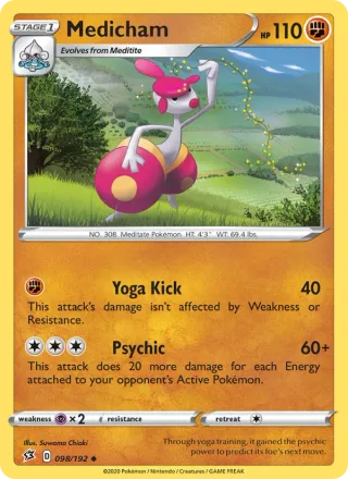 Medicham #98 · Rebel Clash Pokémon card