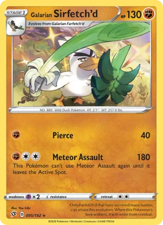 Galarian Sirfetch'd #95 · Rebel Clash Pokémon card