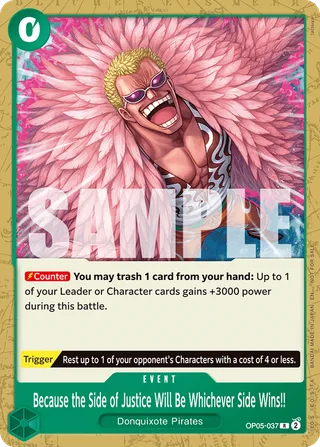 Because the Side of Justice Will Be Whichever Side Wins!! (Tournament Pack 2025 Vol. 4) #OP05-037-tournament-pack-2025-vol-4 · One Piece Promotion Cards One Piece card