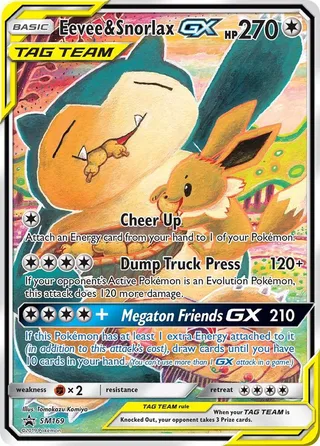 Eevee & Snorlax GX #SM169 · SM Black Star Promos Pokémon card