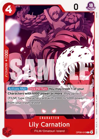 Lily Carnation #OP06-015 · Wings of the Captain Pre-Release Cards One Piece card