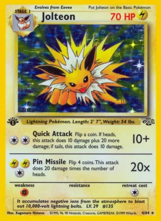 Jolteon #4 · Jungle Pokémon card