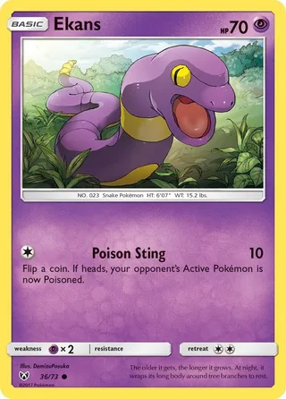 Ekans #36 · Shining Legends Pokémon card