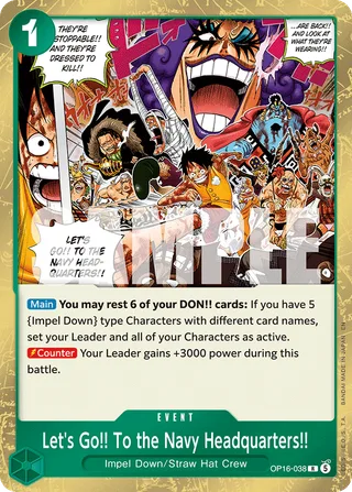 Let's Go!! To the Navy Headquarters.. #OP16-038 · The Time of Battle One Piece card