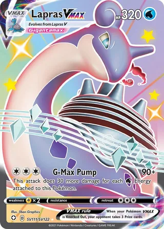 Lapras VMAX #SV111 · Shining Fates Shiny Vault Pokémon card