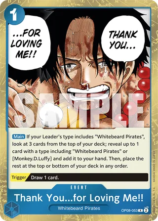 Thank You...for Loving Me!! #OP08-053 · Two Legends One Piece card