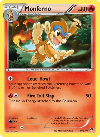 Monferno #16 · Plasma Storm Pokémon card