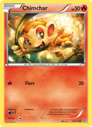 Chimchar #15 · Plasma Storm Pokémon card