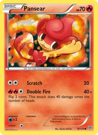 Pansear #19 · Plasma Storm Pokémon card