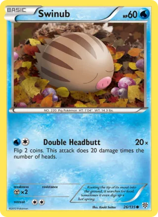 Swinub #26 · Plasma Storm Pokémon card
