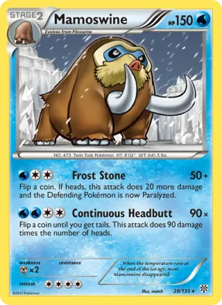 Mamoswine #28 · Plasma Storm Pokémon card