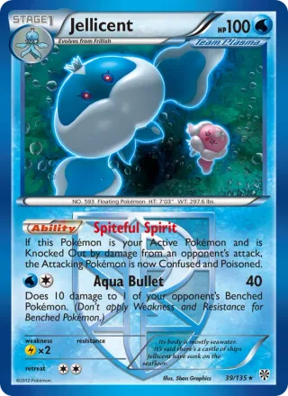 Jellicent #39 · Plasma Storm Pokémon card