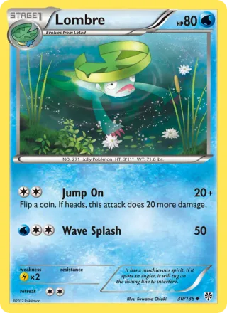 Lombre #30 · Plasma Storm Pokémon card