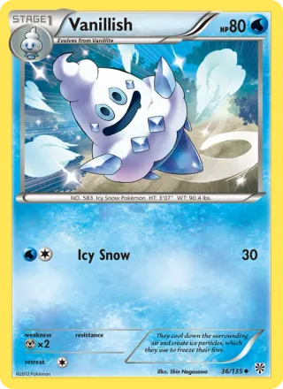 Vanillish #36 · Plasma Storm Pokémon card