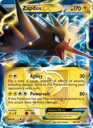 Zapdos-EX #48 · Plasma Storm Pokémon card