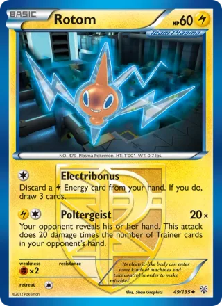 Rotom #49 · Plasma Storm Pokémon card