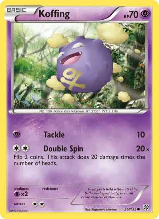 Koffing #56 · Plasma Storm Pokémon card