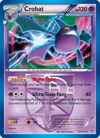Crobat #55 · Plasma Storm Pokémon card