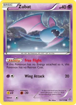 Zubat #53 · Plasma Storm Pokémon card