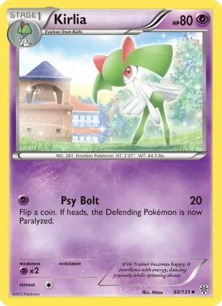 Kirlia #60 · Plasma Storm Pokémon card