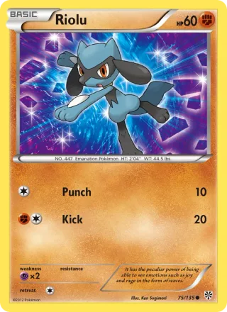 Riolu #75 · Plasma Storm Pokémon card