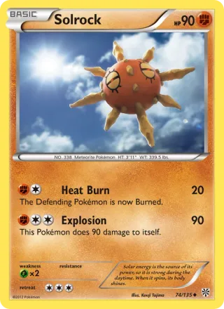 Solrock #74 · Plasma Storm Pokémon card