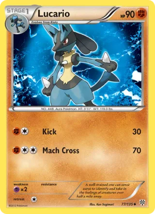 Lucario #77 · Plasma Storm Pokémon card