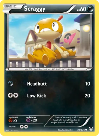 Scraggy #85 · Plasma Storm Pokémon card