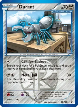 Durant #92 · Plasma Storm Pokémon card
