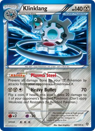 Klinklang #90 · Plasma Storm Pokémon card
