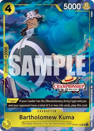 Bartholomew Kuma (CS 26-27 Celebration Pack) #OP09-108-cs-26-27-celebration-pack · One Piece Promotion Cards One Piece card