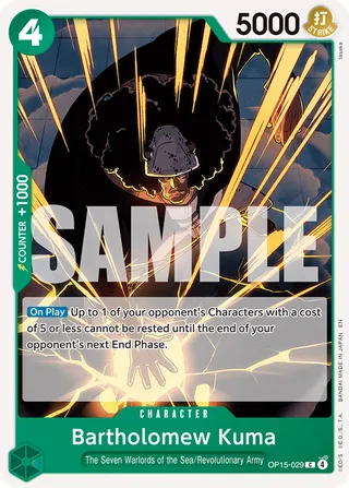 Bartholomew Kuma #OP15-029 · Adventure on Kami's Island One Piece card