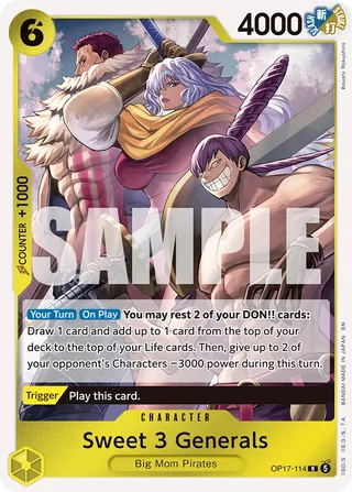 Sweet 3 Generals #OP17-114 · The World's Strongest Warriors One Piece card