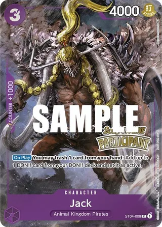 Jack (Offline Regional 2023) [Participant] #ST04-008-offline-regional-2023-participant · One Piece Promotion Cards One Piece card