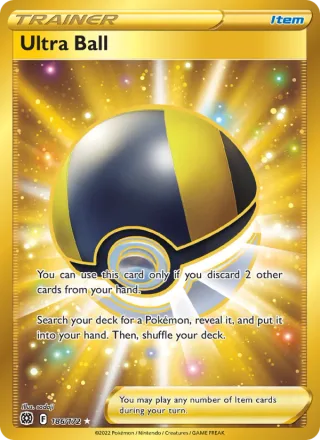 Ultra Ball #186 · Brilliant Stars Pokémon card