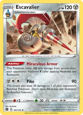 Escavalier #101 · Brilliant Stars Pokémon card