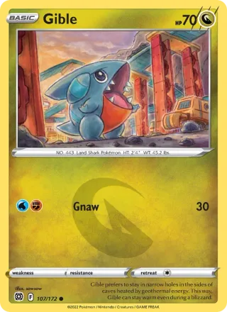 Gible #107 · Brilliant Stars Pokémon card