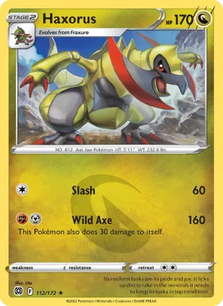 Haxorus #112 · Brilliant Stars Pokémon card