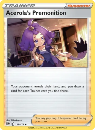 Acerola's Premonition #129 · Brilliant Stars Pokémon card
