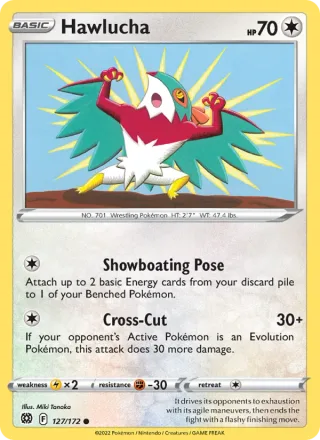 Hawlucha #127 · Brilliant Stars Pokémon card