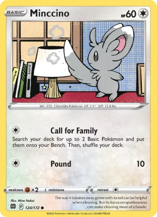 Minccino #124 · Brilliant Stars Pokémon card