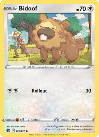 Bidoof #120 · Brilliant Stars Pokémon card