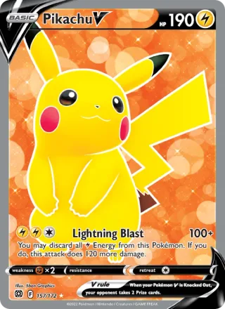 Pikachu V #157 · Brilliant Stars Pokémon card